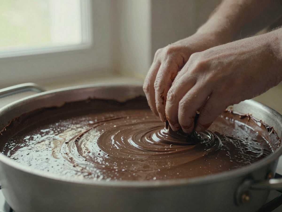 5. Preparare il bagnomaria — Bonet Piemontese al Cacao e Amaretti