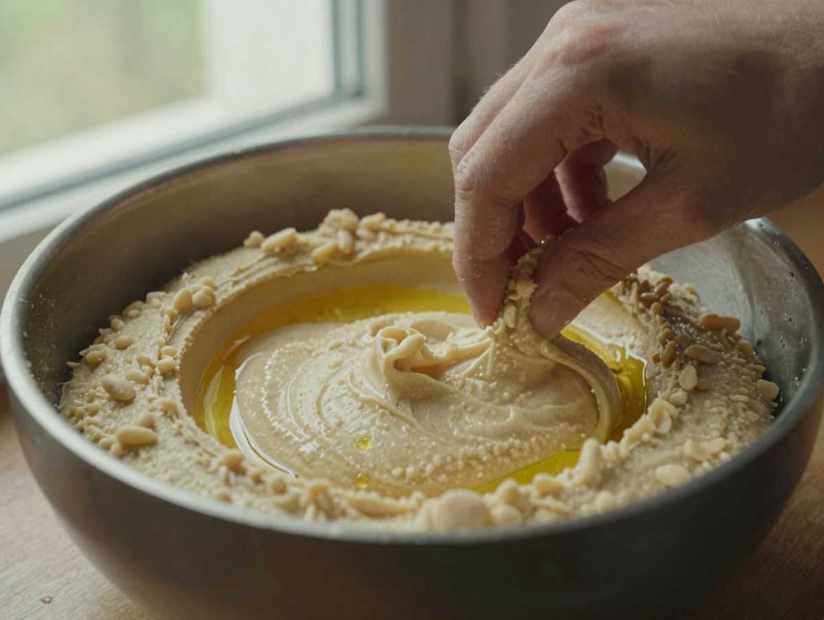 Preparare l’hummus — Bowl di Farro con Verdure Arrosto e Hummus