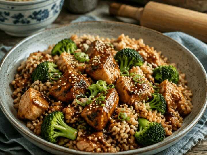 Bowl di Riso Integrale Teriyaki con Pollo