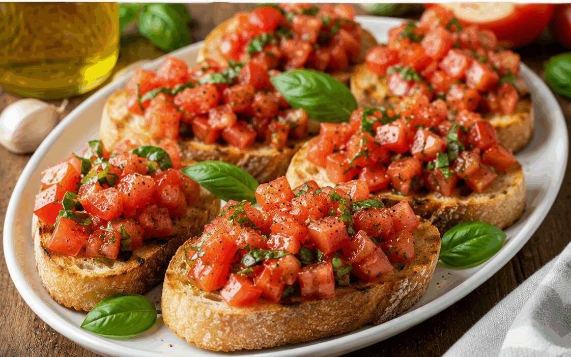 Bruschette con Pomodorini e Basilico alla Griglia: la Ricetta Estiva Croccante e Profumata