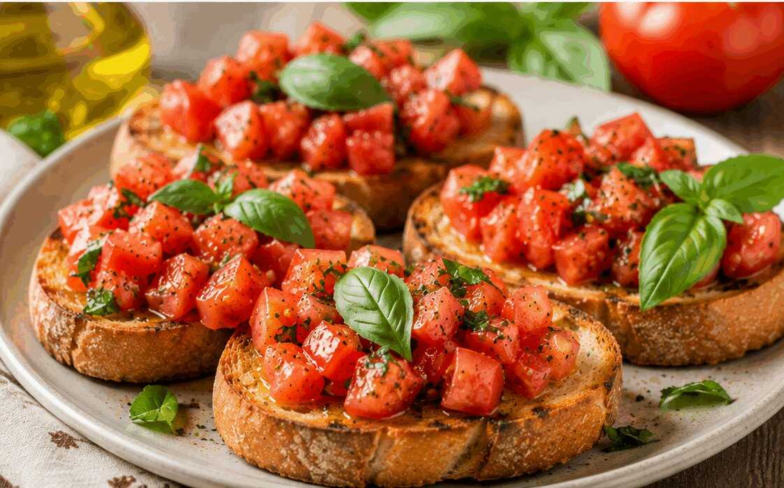 Bruschette al Pomodoro e Basilico: la Ricetta Croccante e Freschissima Pronta in 15 Minuti