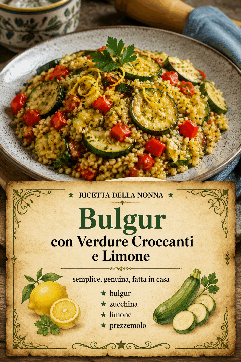 Bulgur con Verdure Croccanti e Limone