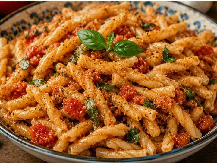 Busiate al pesto trapanese – Sicilia
