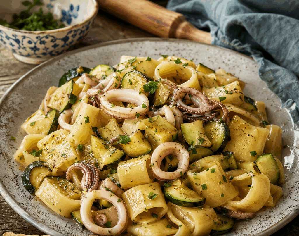 Calamarata con Zucchine e Calamari