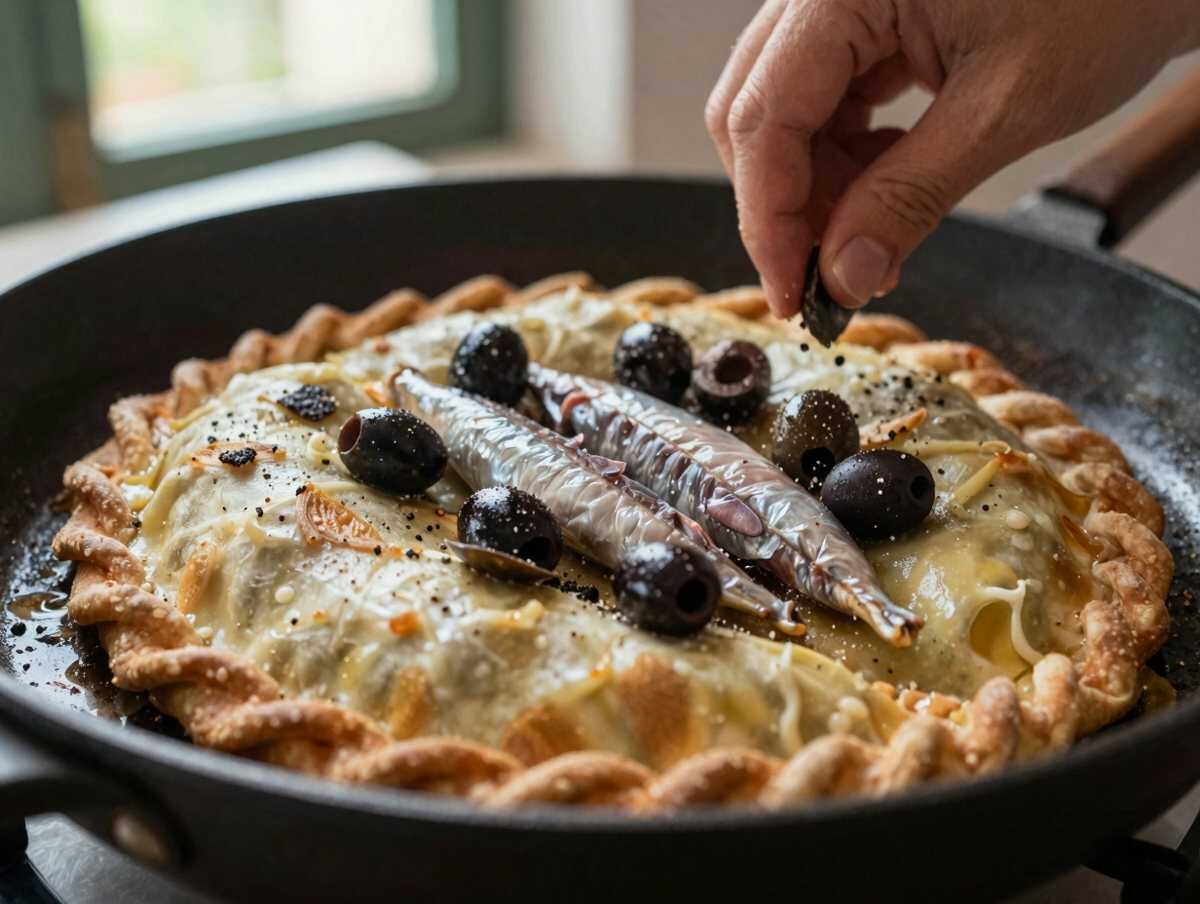 4. Completare il ripieno — Calzone di Cipolla alla Pugliese Puglia