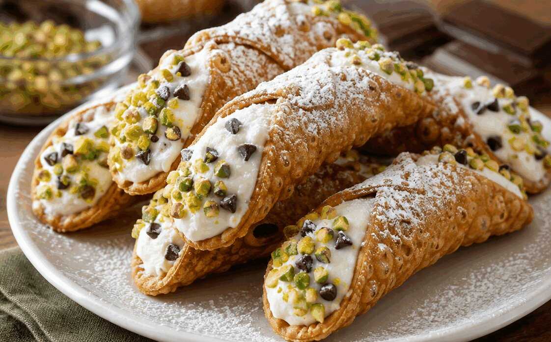 Cannoli Siciliani Croccanti: la Ricetta Tradizionale con Ricotta Dolce e Gocce di Cioccolato