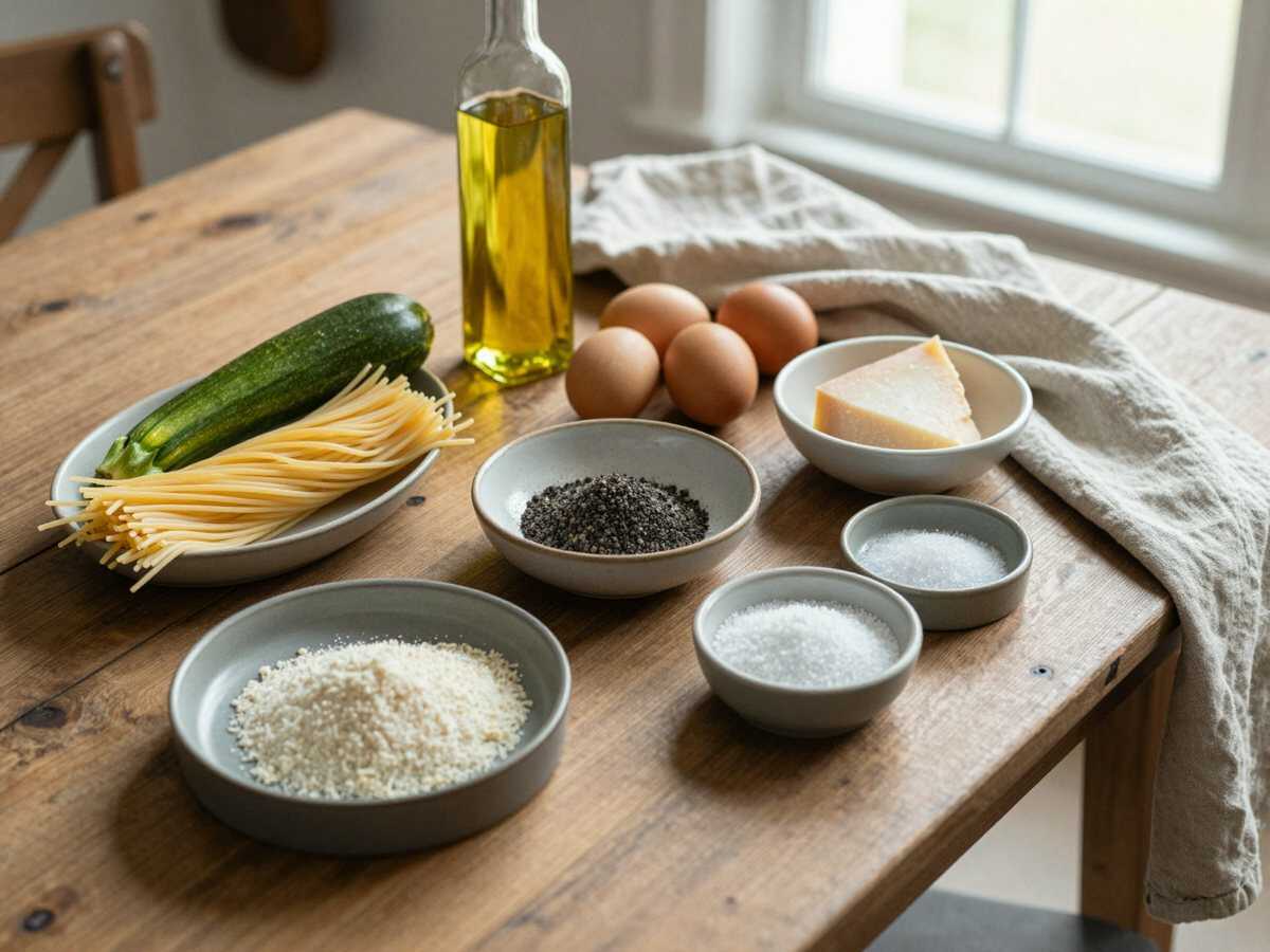 Gli ingredienti per Carbonara di Zucchine Light