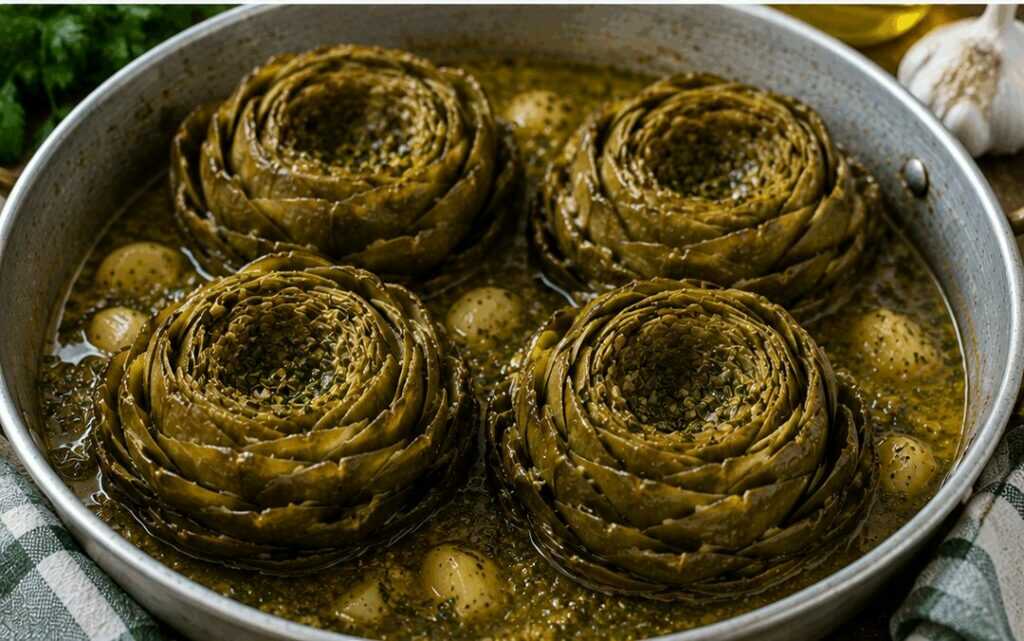 Carciofi alla Romana: la ricetta tradizionale del Lazio con mentuccia e aglio