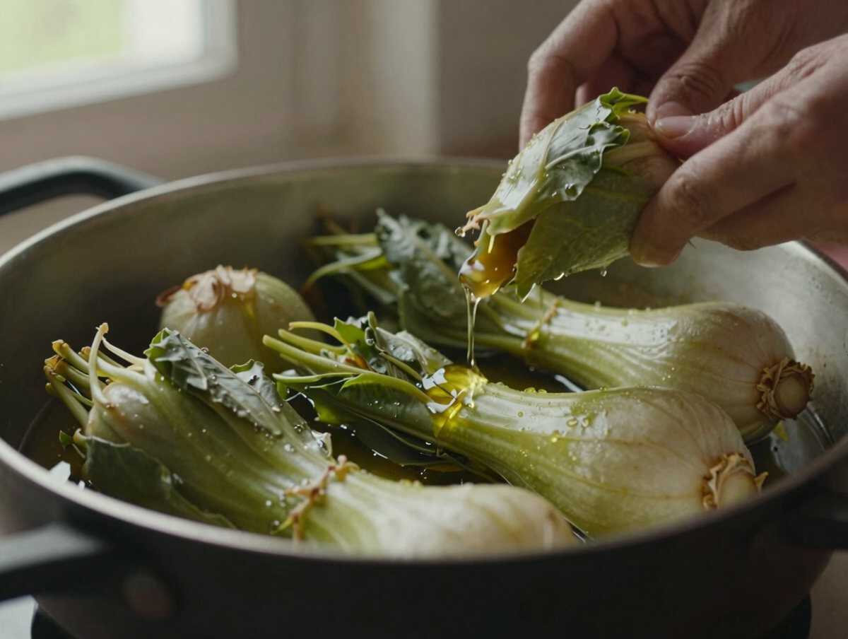 5. Sistemarli nel tegame — Carciofi alla Romana – Lazio