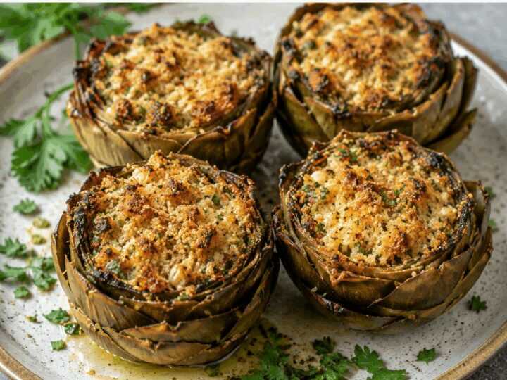 Carciofi Ripieni alla Siciliana con Pangrattato, Pecorino ed Erbe Aromatiche