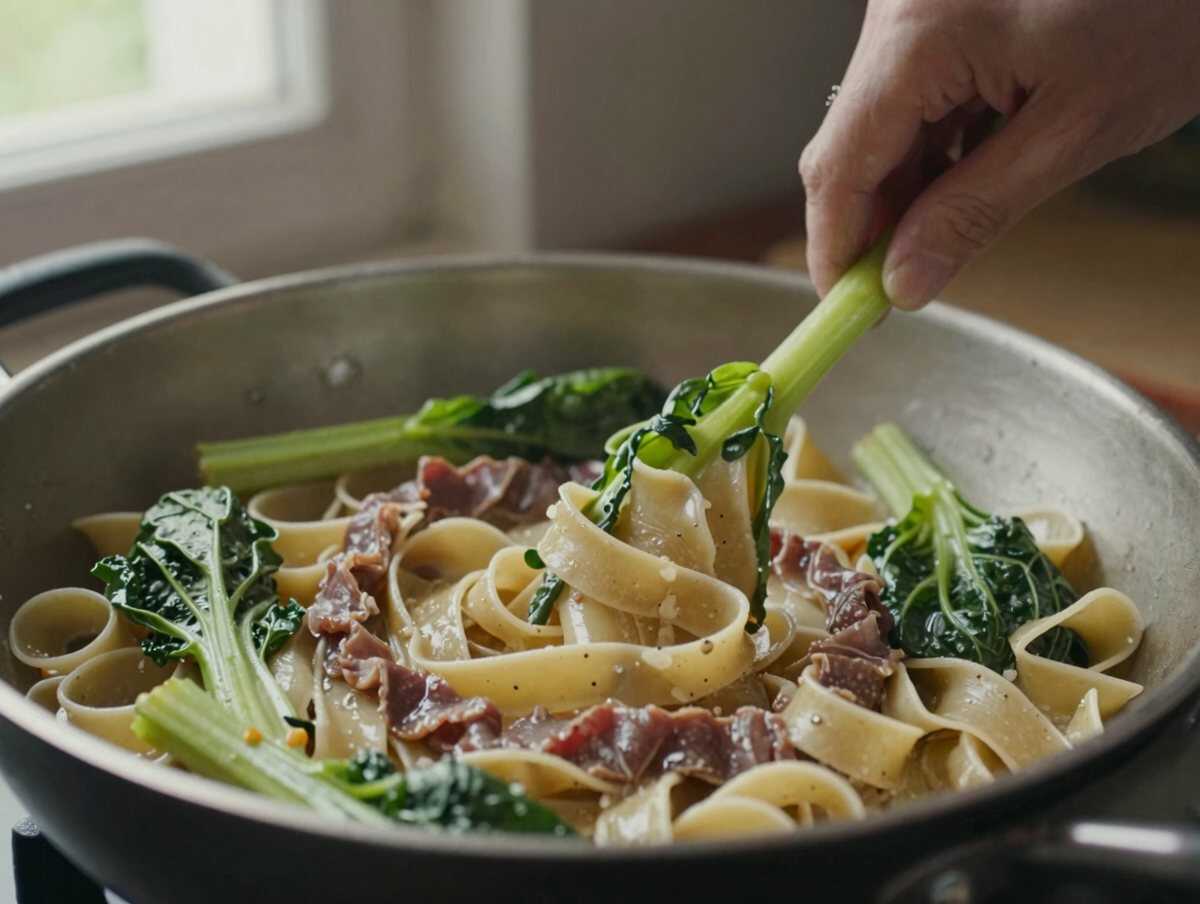 4. Unire i broccoletti — Casarecce con Salsiccia e Broccoletti: la Ricetta Rustica e Saporita Pronta in 30 Minuti