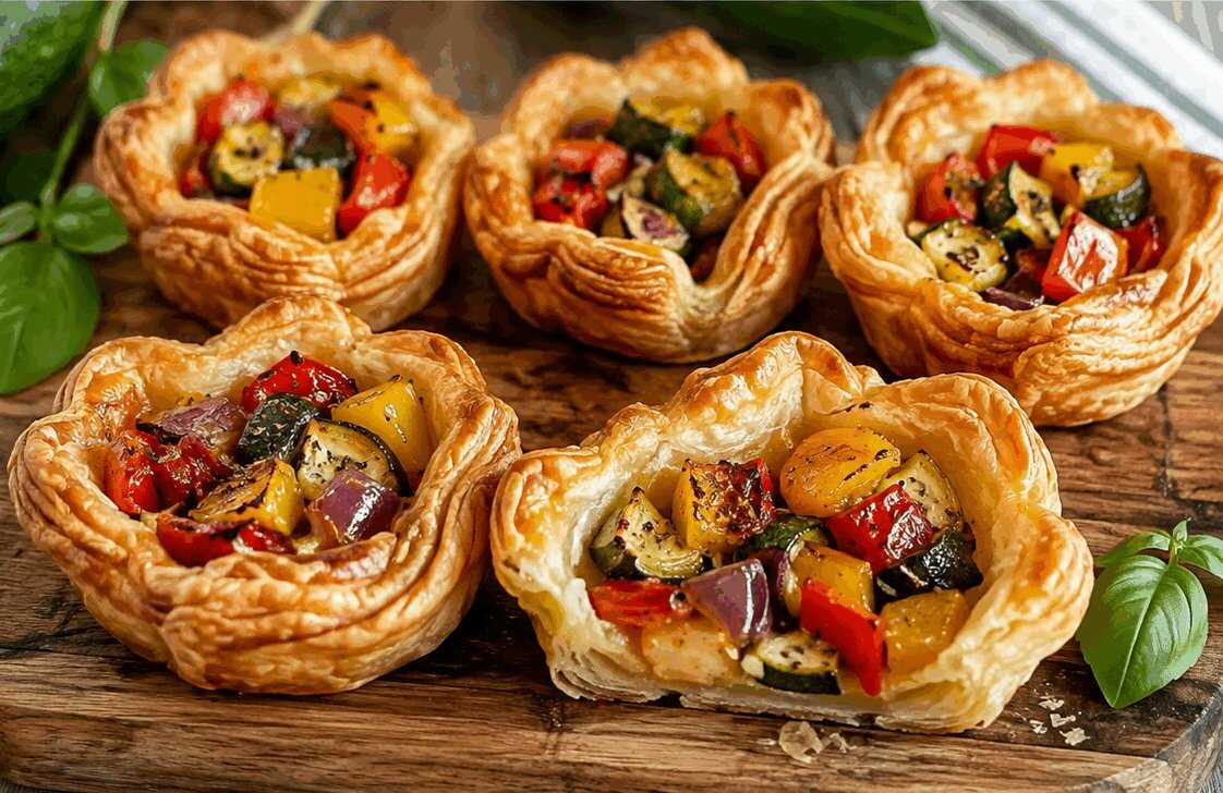 Cestini di Pasta Sfoglia con Verdure: la Ricetta Croccante e Colorata Facile da Preparare