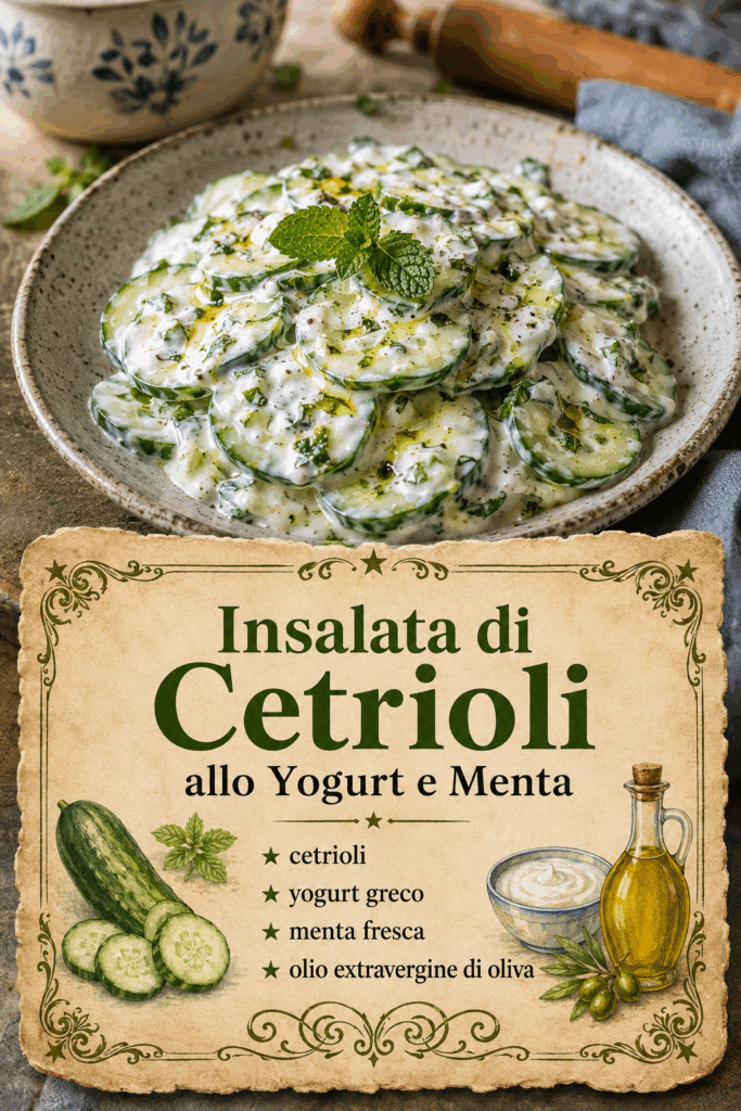 Insalata di Cetrioli allo Yogurt e Menta