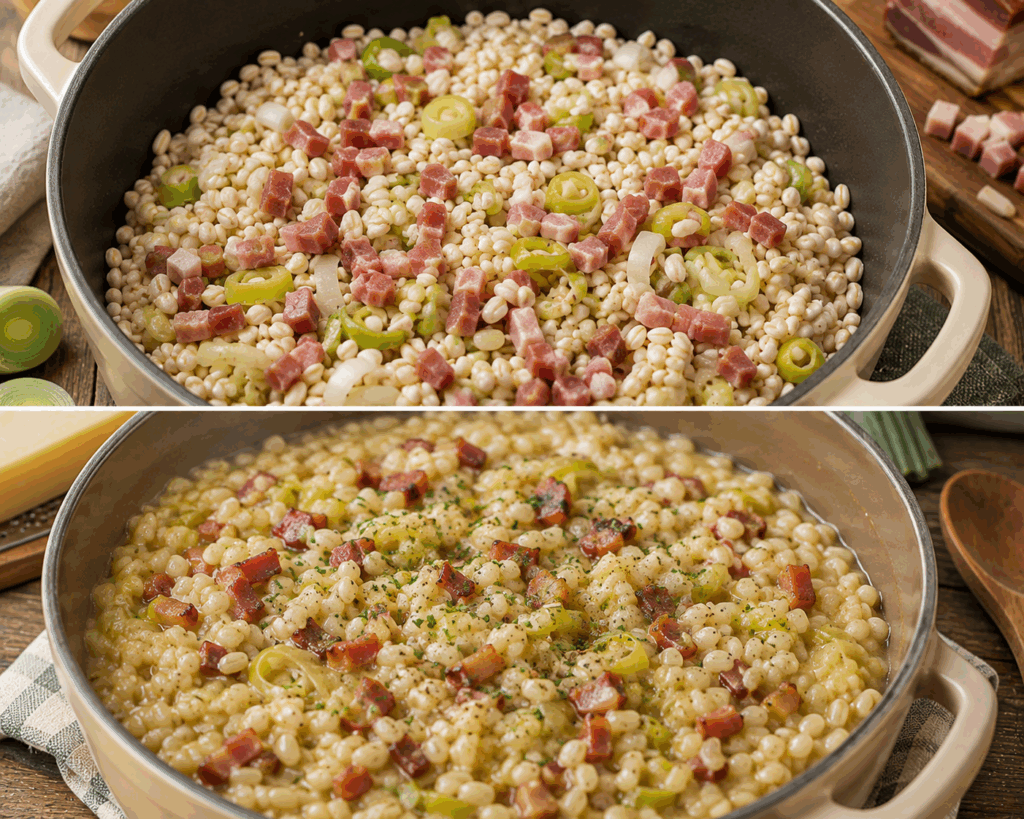 Orzo Perlato con Speck e Porri alla Trentina – Trentino-Alto Adige