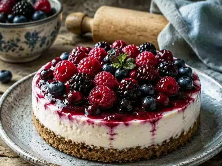 Cheesecake Fit ai Frutti di Bosco Senza Cottura