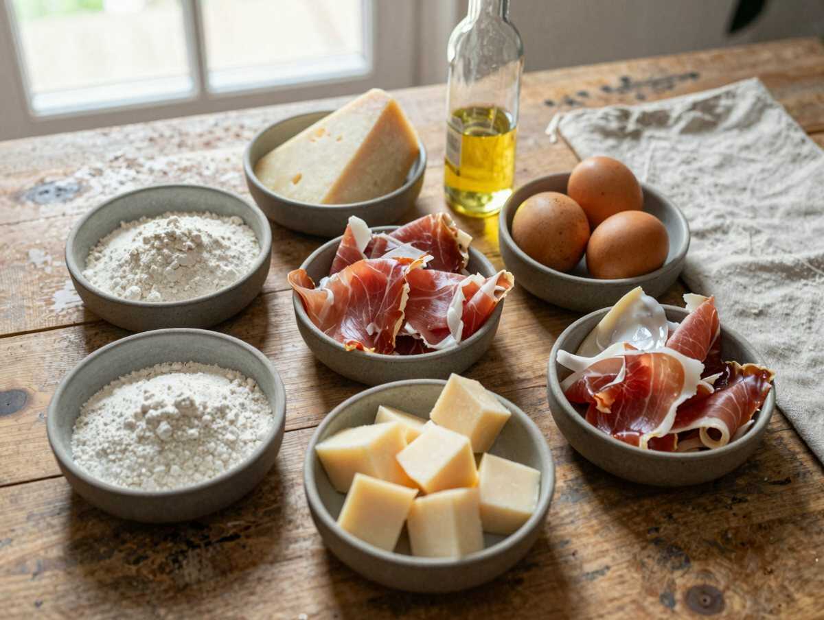 Gli ingredienti per Ciambella salata con prosciutto e formaggio per il buffet: quante farne e come tagliarla