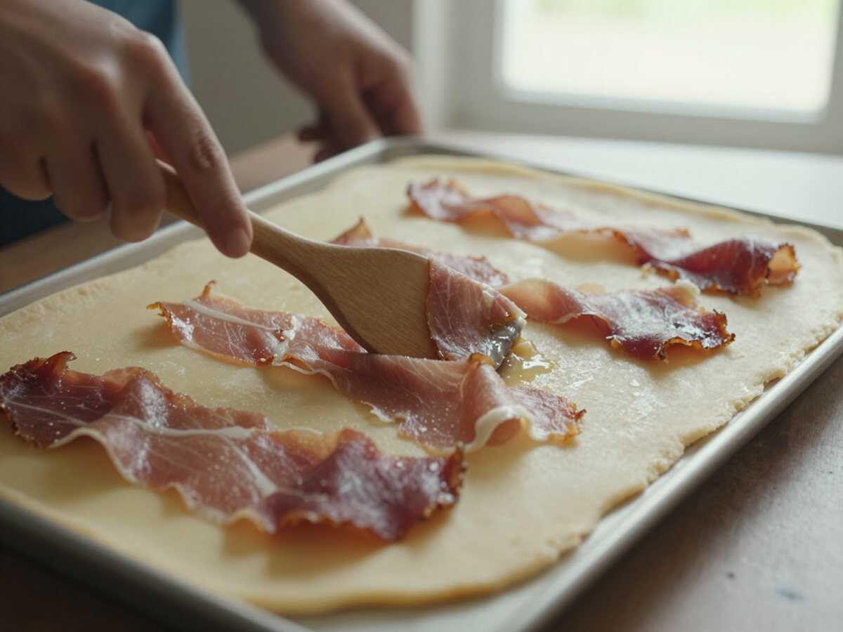 Aggiungi prosciutto e formaggio — Ciambella salata con prosciutto e formaggio da congelare a fette, pronta all’ultimo momento