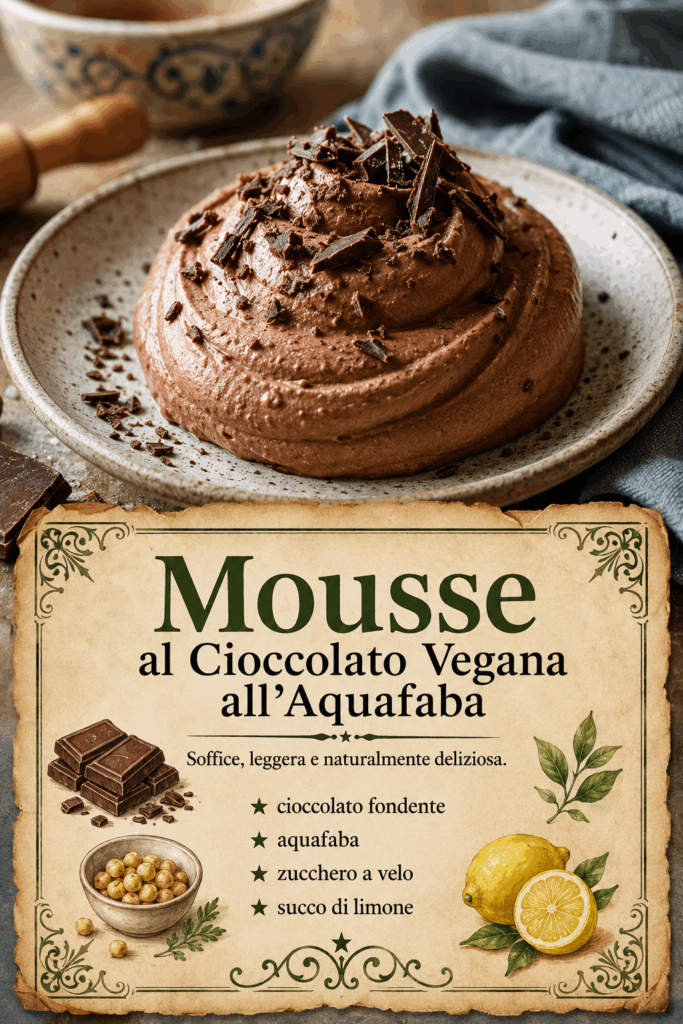 Mousse al Cioccolato Vegana all’Aquafaba