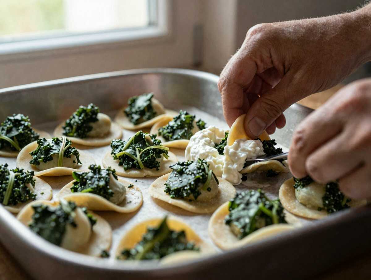 Un passaggio della preparazione — Conchiglioni Ripieni di Ricotta e Spinaci: la Ricetta Gratinata dal Cuore Morbido e Gustoso