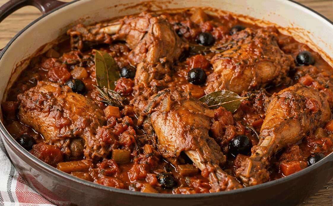 Coniglio alla Cacciatora: la Ricetta Rustica e Ricca di Sapore della Tradizione Italiana