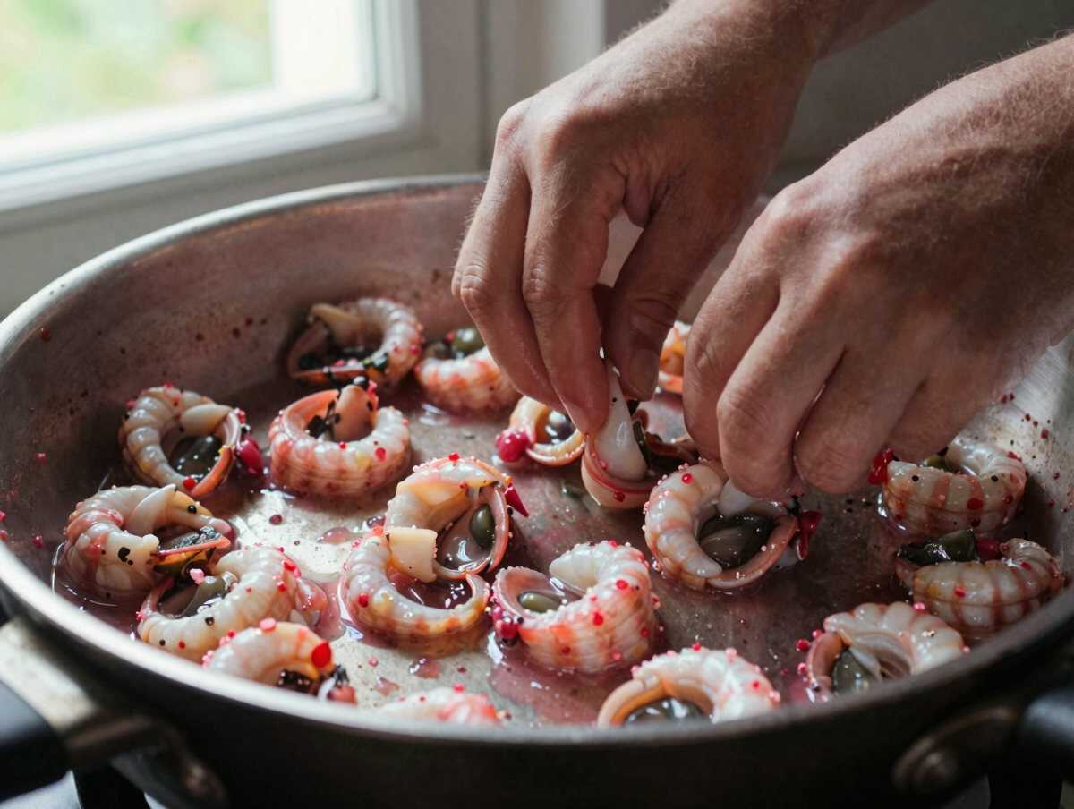 Un passaggio della preparazione — Coppette di Gamberi in Salsa Rosa: la Ricetta Classica e Sfiziosa Perfetta per le Feste