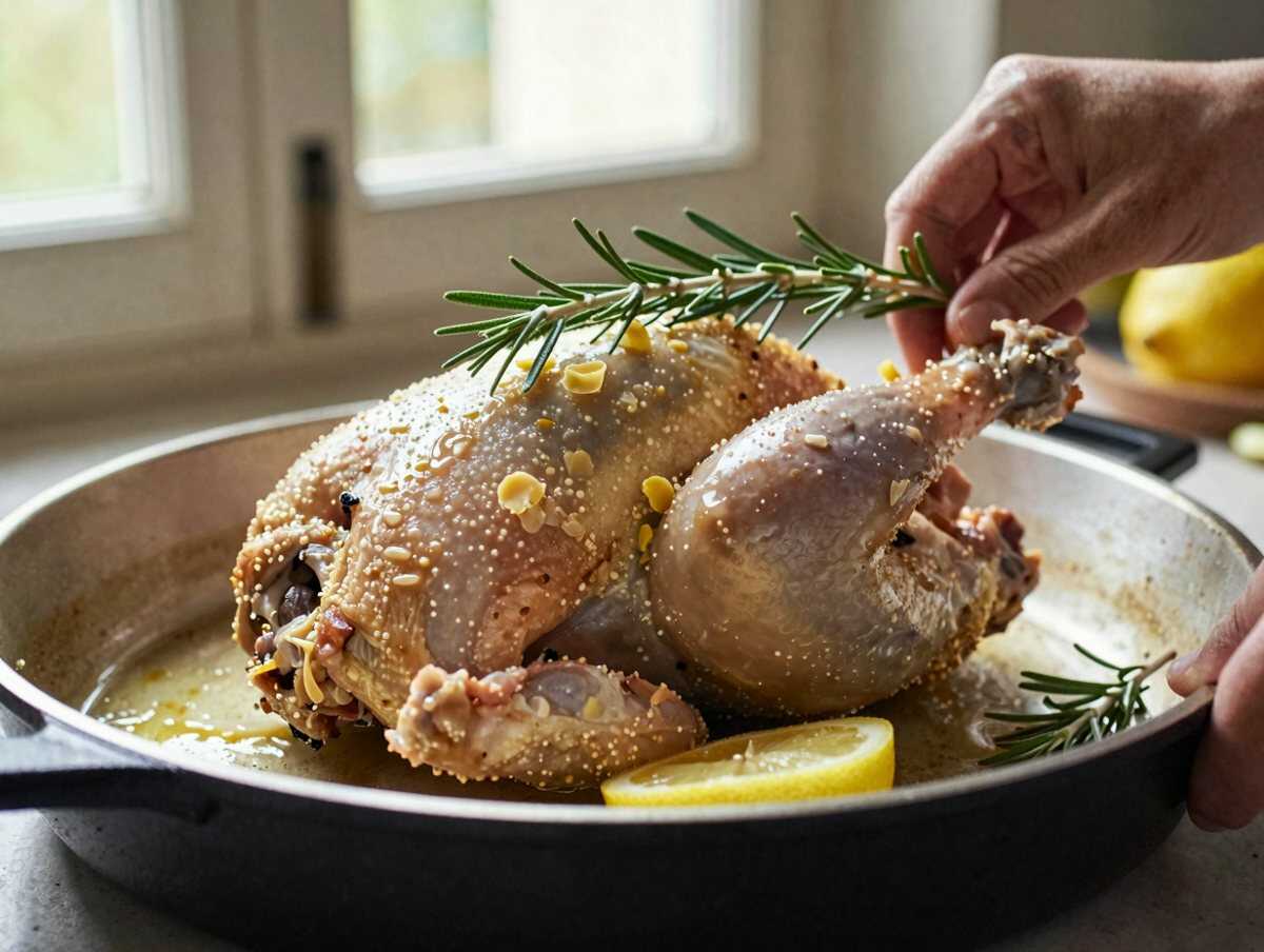 3. Disporre nella teglia — Cosce di Pollo al Rosmarino e Limone: la Ricetta Dorata e Succosa Perfetta per il Pranzo della Domenica