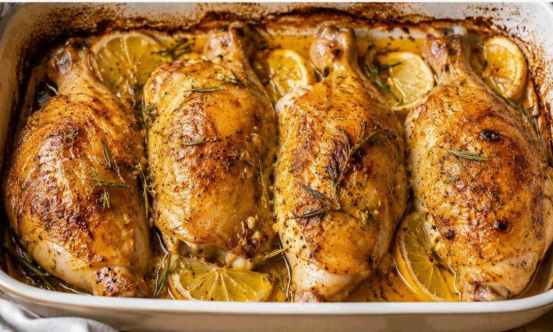 Cosce di Pollo al Rosmarino e Limone: la Ricetta Dorata e Succosa Perfetta per il Pranzo della Domenica