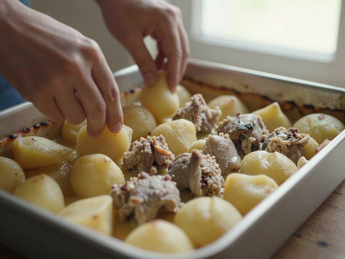 3. Disporre nella teglia — Costolette d’Agnello al Forno: la Ricetta Tenera e Saporita con Patate Croccanti