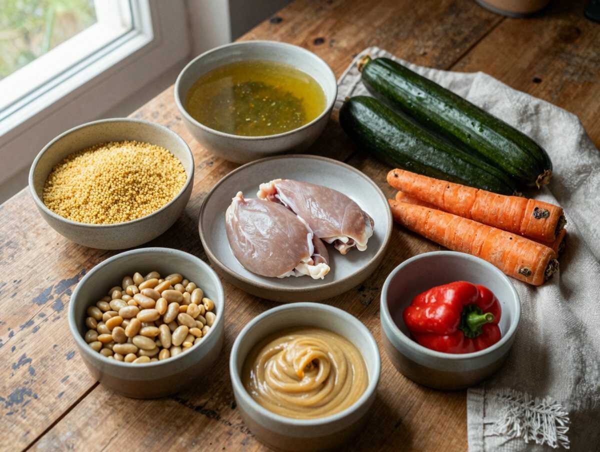 Gli ingredienti per Cous Cous con Pollo e Verdure Speziate