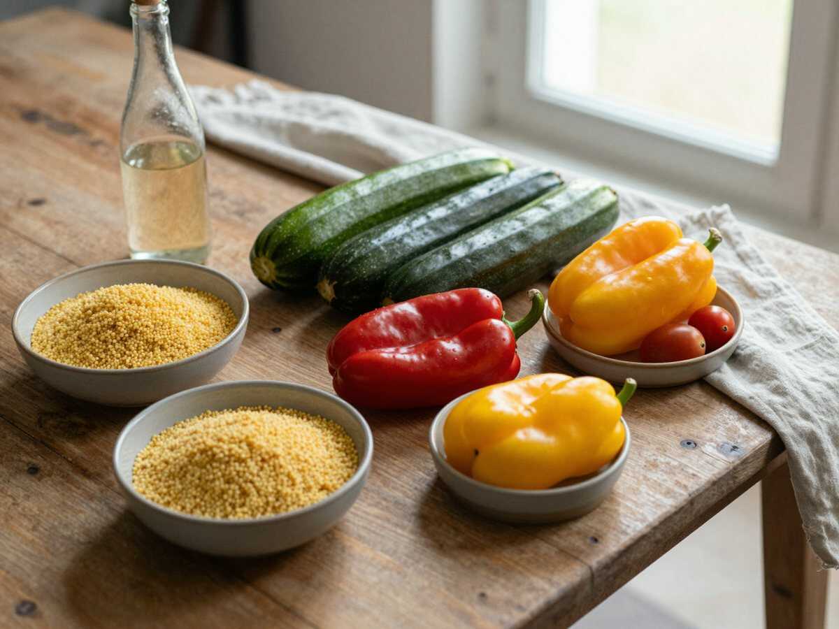 Gli ingredienti per Cous Cous Estivo con Verdure Grigliate