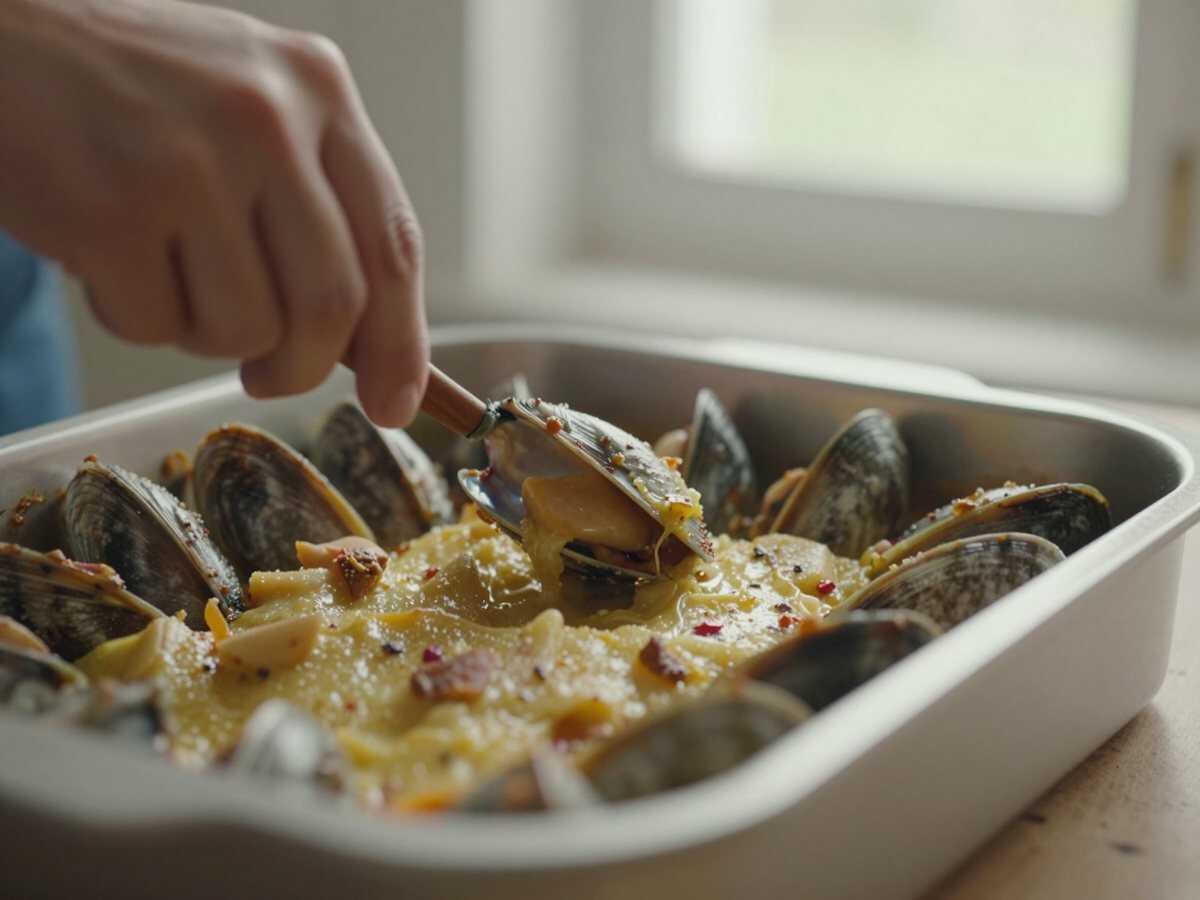 4. Farcire le cozze — Cozze Gratinate al Forno