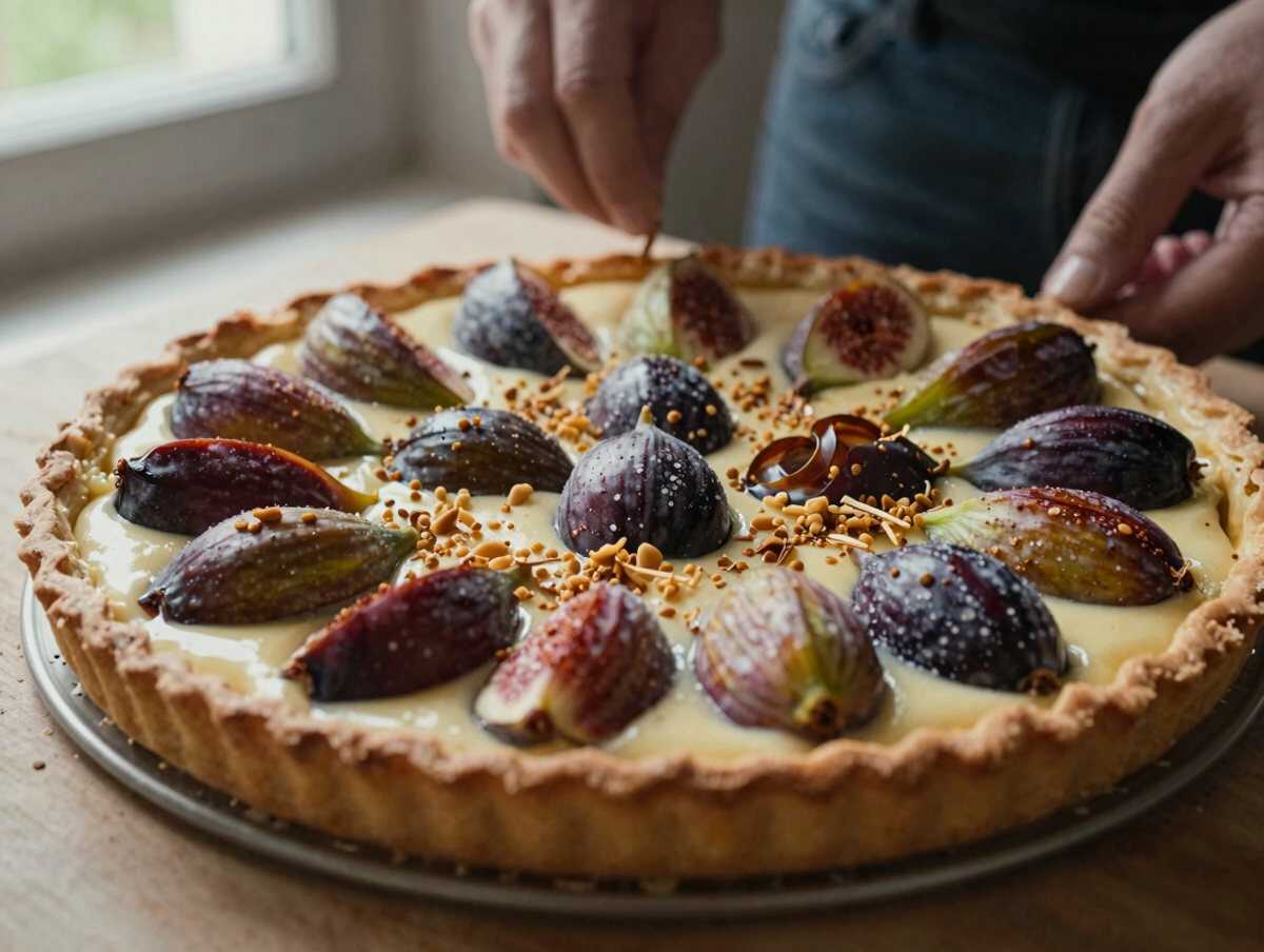 Un passaggio della preparazione — Crostata di Fichi e Mandorle: il dolce che celebra i sapori autentici della tradizione italiana