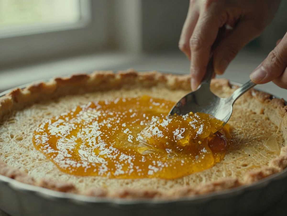 4. Aggiungere la marmellata — Crostata di Marmellata di Arance Siciliane