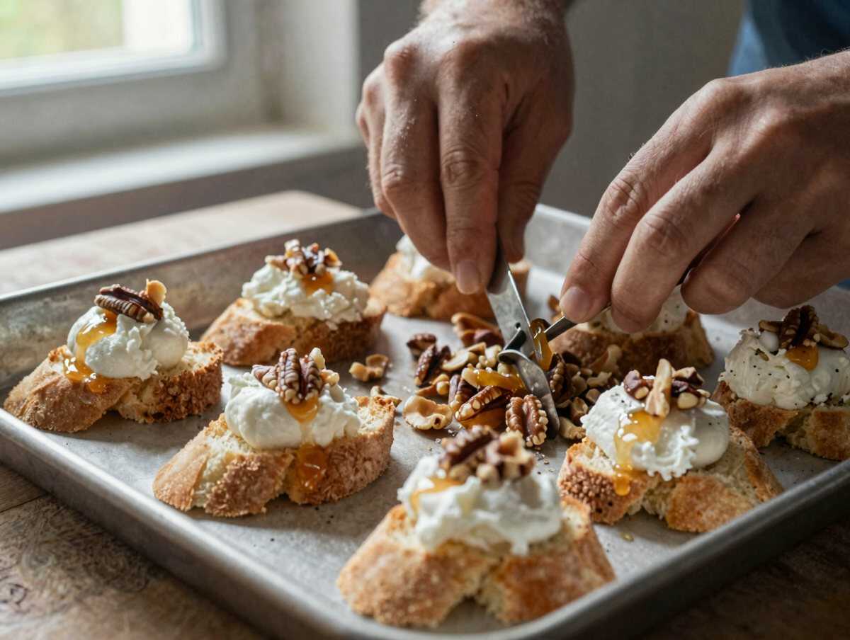 Tritare le noci — Crostini con Ricotta, Miele e Noci: la Ricetta Semplice e Sfiziosa Perfetta per Ogni Occasione