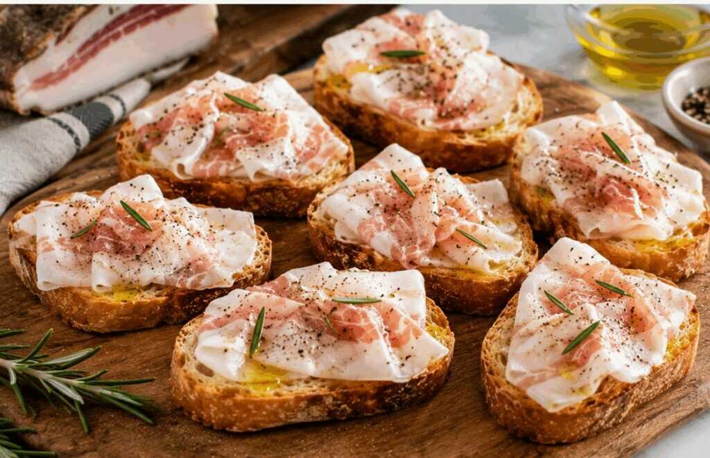 Crostini Toscani con Lardo di Colonnata – Toscana