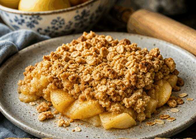 Crumble di Mele Leggero con Avena