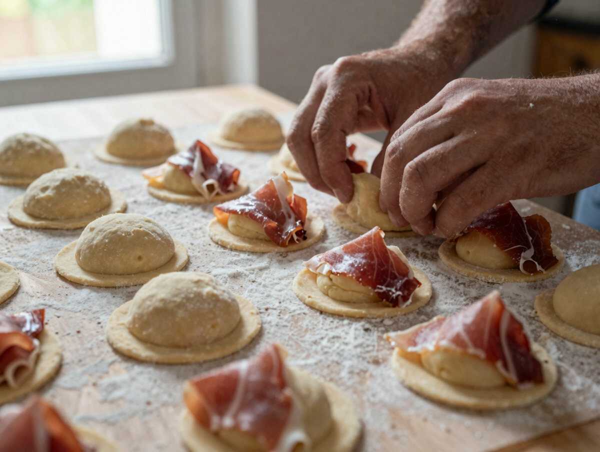 Formate le palline ripiene — Danubio salato con prosciutto e formaggio che fa fare bella figura senza fatica