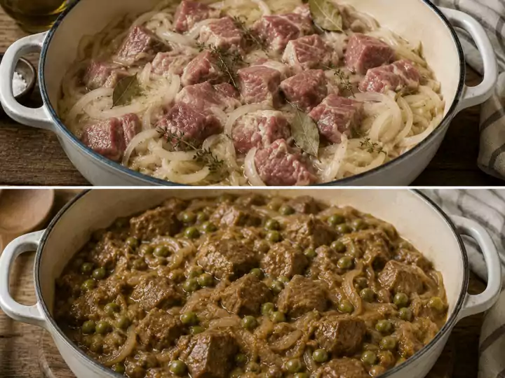 Spezzatino di Vitello alla Genovese con Piselli – Liguria