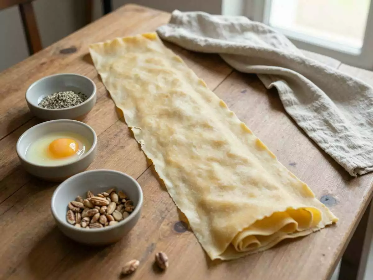 Gli ingredienti per Fagottini di sfoglia con gorgonzola e noci, la ricetta della nonna che non trovi sui libri