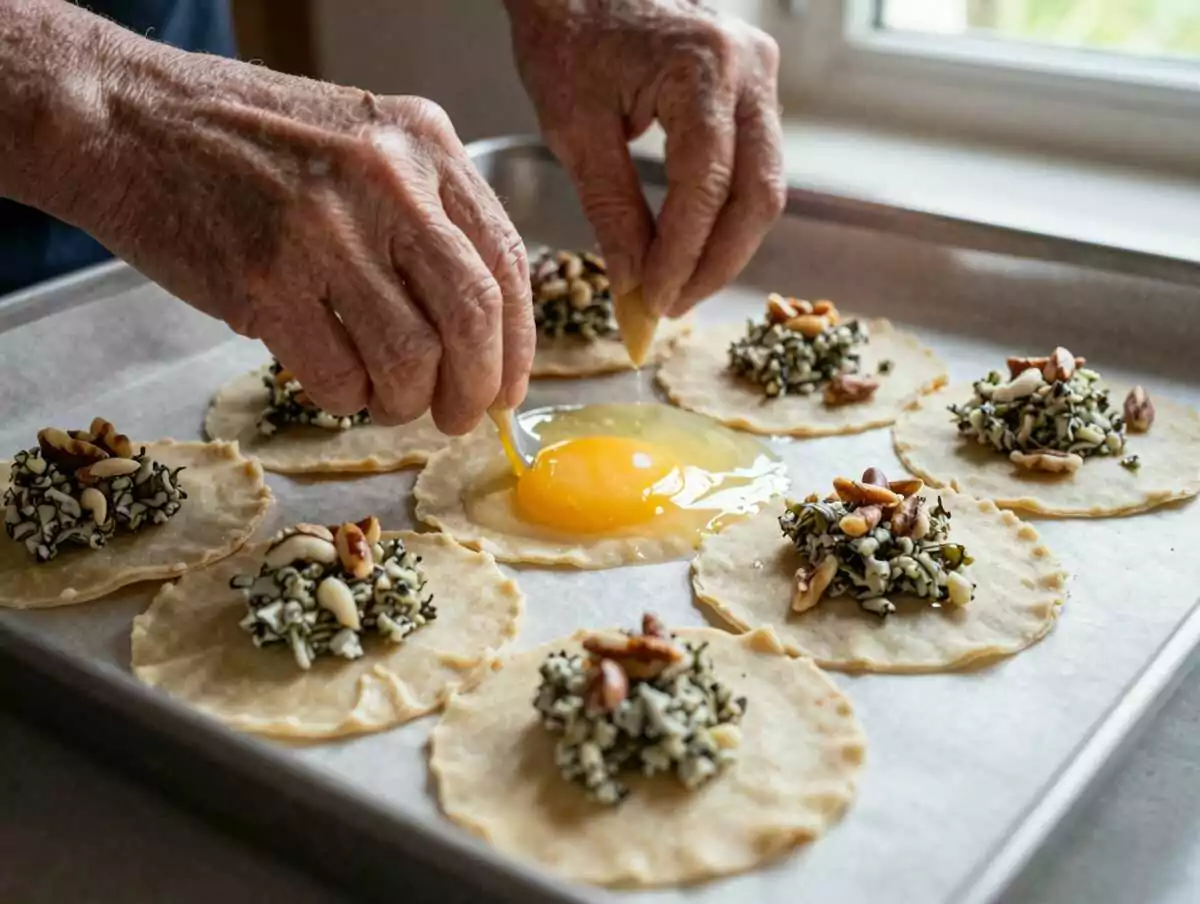 Spennella la superficie — Fagottini di sfoglia con gorgonzola e noci, la ricetta della nonna che non trovi sui libri
