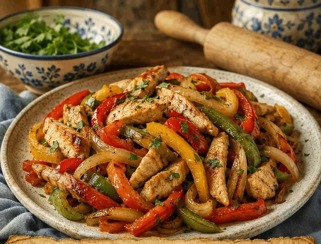 Fajitas di Pollo con Peperoni Colorati