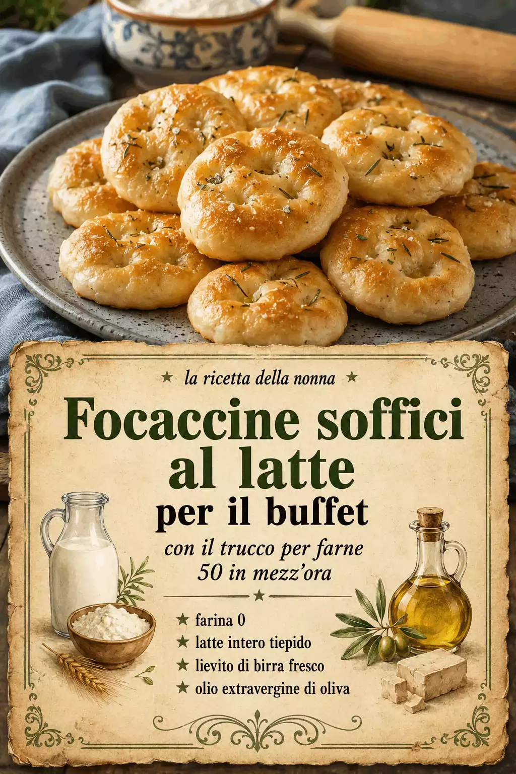Focaccine soffici al latte per il buffet con il trucco per farne 50 in mezz&rsquo;ora