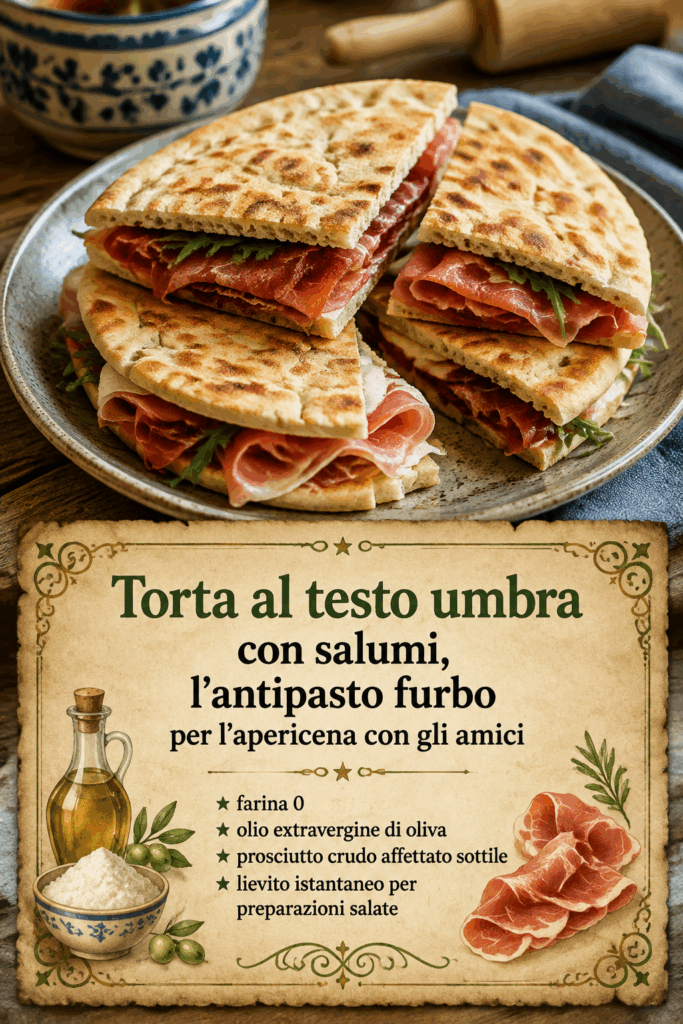 Torta al testo umbra con salumi, l’antipasto furbo per l’apericena con gli amici