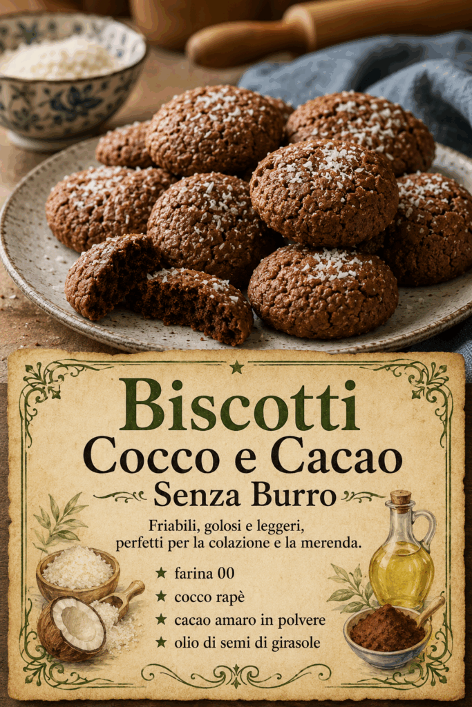 Biscotti Cocco e Cacao Senza Burro