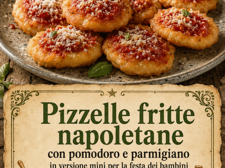 Pizzelle fritte napoletane con pomodoro e parmigiano in versione mini per la festa dei bambini