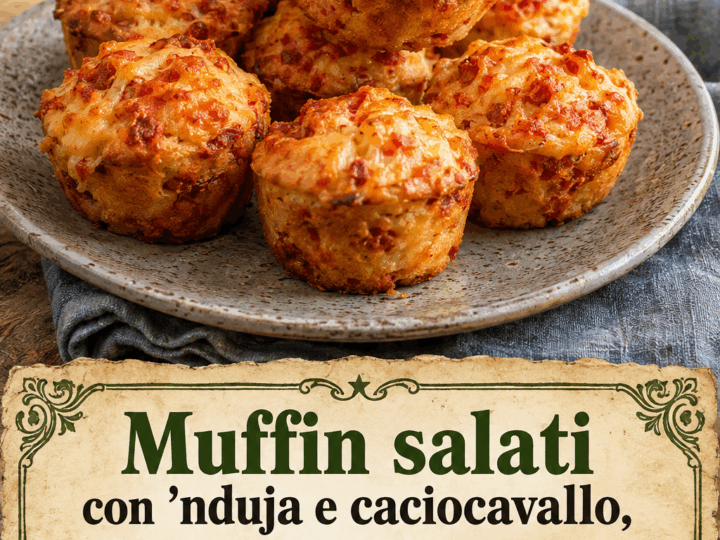 Muffin salati con ‘nduja e caciocavallo, il classico del buffet che funziona sempre