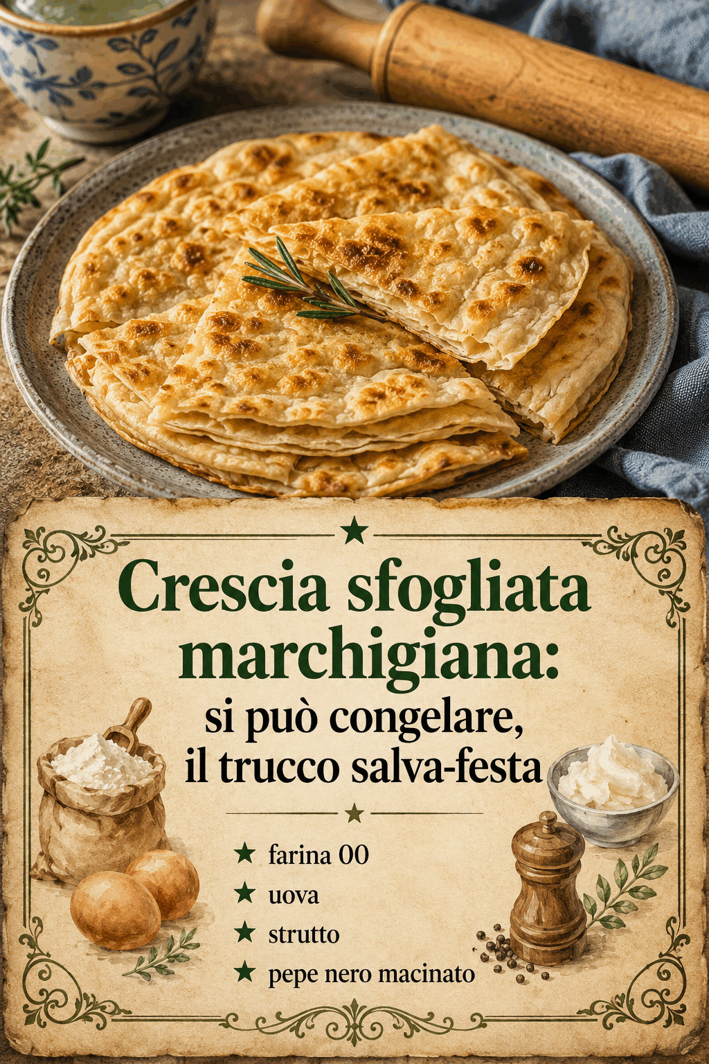 Crescia sfogliata marchigiana: si può congelare, il trucco salva-festa