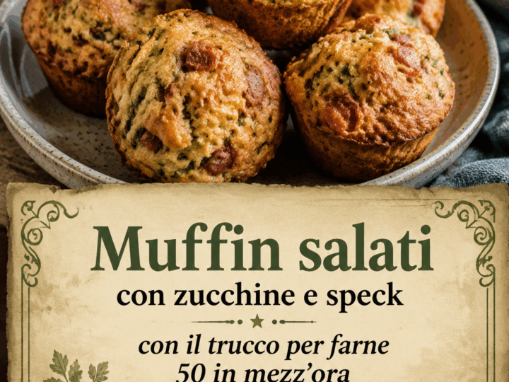 Muffin salati con zucchine e speck con il trucco per farne 50 in mezz’ora