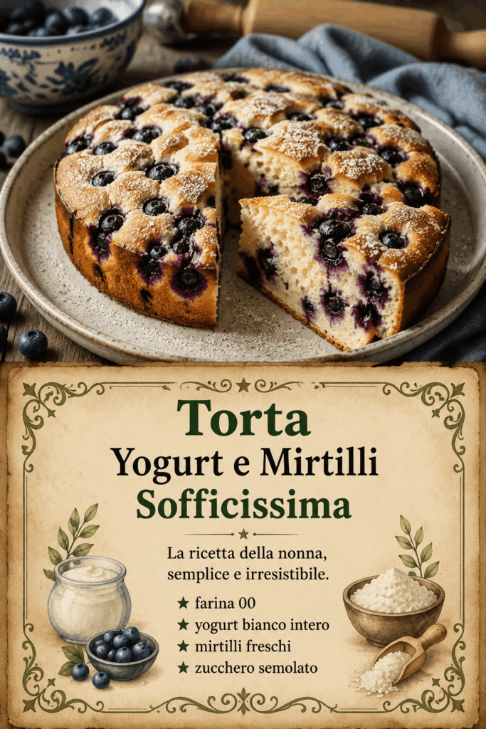 Torta Yogurt e Mirtilli Sofficissima