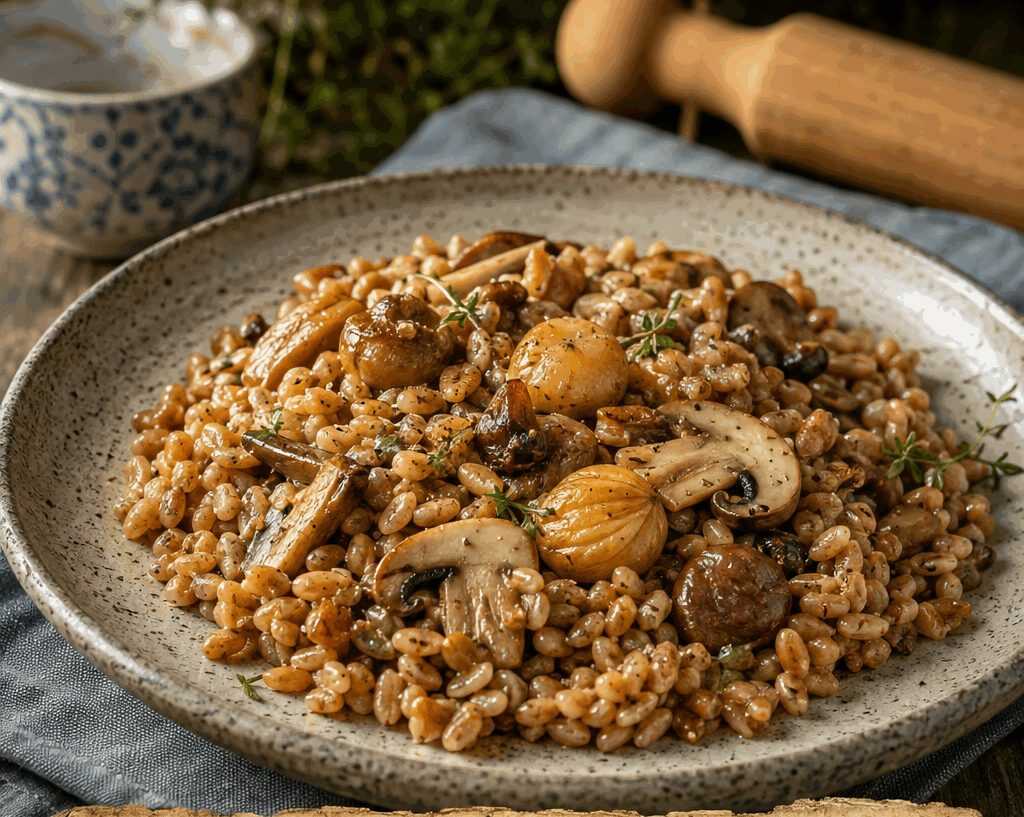 Farro con Funghi e Castagne